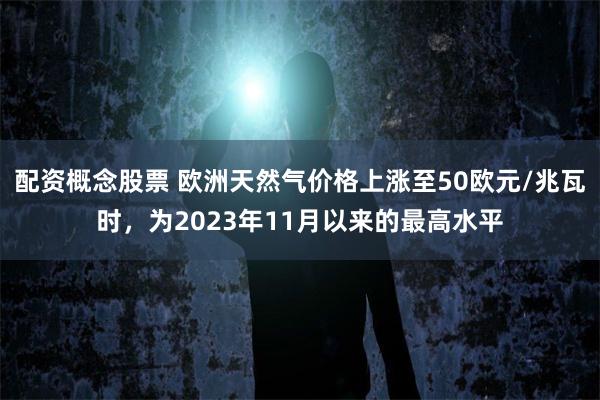 配资概念股票 欧洲天然气价格上涨至50欧元/兆瓦时，为2023年11月以来的最高水平