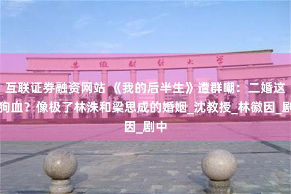 互联证劵融资网站 《我的后半生》遭群嘲：二婚这么狗血？像极了林洙和梁思成的婚姻_沈教授_林徽因_剧中