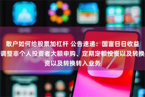 散户如何给股票加杠杆 公告速递：国富日日收益货币基金调整非个人投资者大额申购、定期定额投资以及转换转入业务