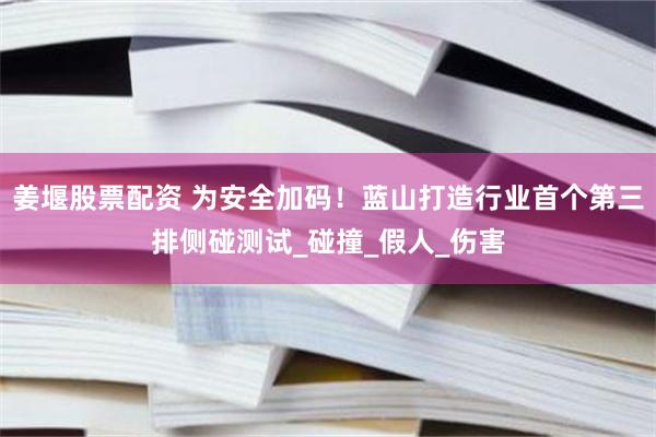 姜堰股票配资 为安全加码！蓝山打造行业首个第三排侧碰测试_碰撞_假人_伤害