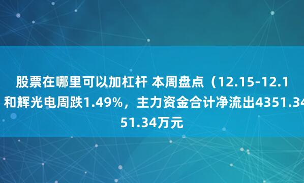 股票在哪里可以加杠杆 本周盘点（12.15-12.19）：和辉光电周跌1.49%，主力资金合计净流出4351.34万元